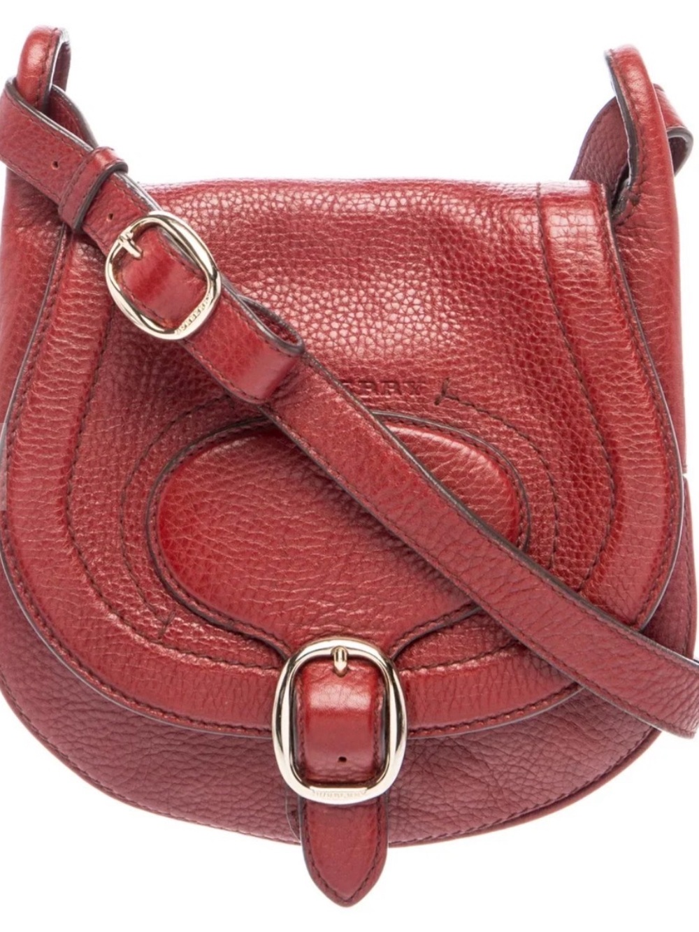Burberry Exploded Check Messenger Bag Conditioned Leather Saddle crossbody.